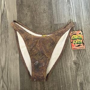 chica rica shiny snake skin bikini bottom